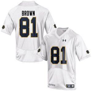 Notre Dame Fighting Irish Men's Tim Brown #81 White Under Armour Authentic Stitched College NCAA Football Jersey OFB5299NV